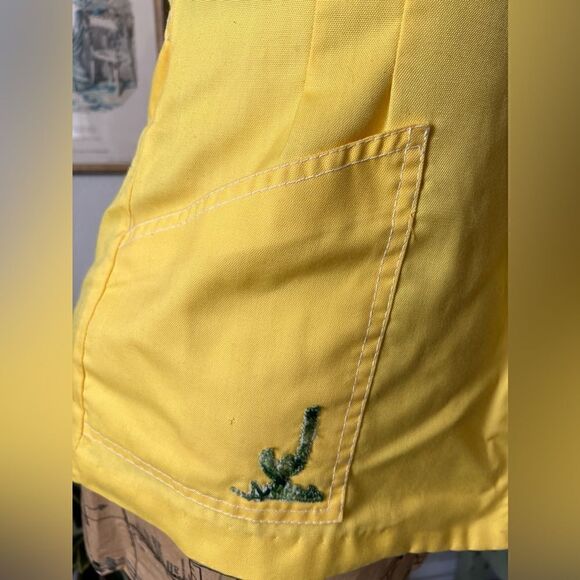 Bronson Of California Yellow 70s  Dagger Collar Open Front Belted Blouse Sz 9/10 - Picture 6 of 10